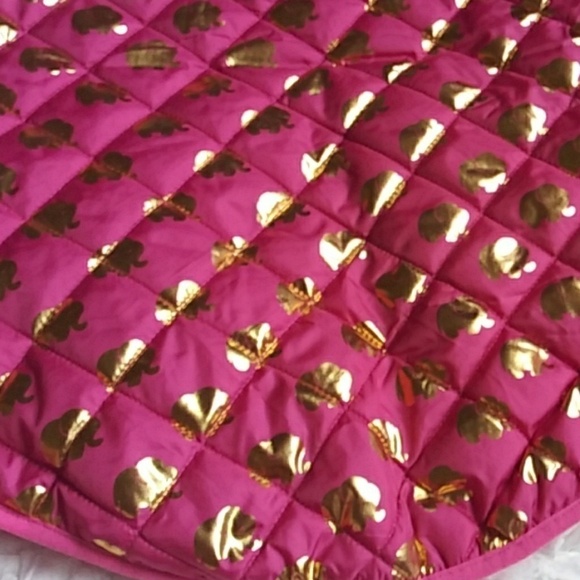 Simply Southern‎ tried & true pink/gold vest elephants print size Small pockets - Picture 6 of 9